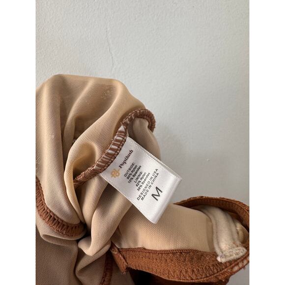 Popilush Brown Bodycon Dress Stretch Lace Floral Sweetheart Spaghetti M Medium - Picture 8 of 8